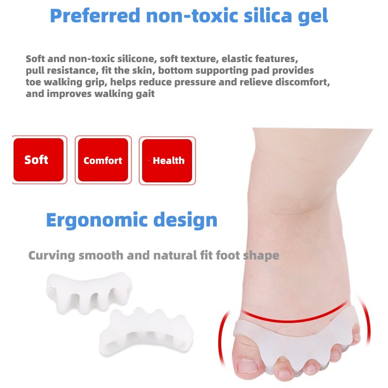 60 stück = 30pairs Fußpflege Für Kinder Hallux Valgus Orthesen Silikon Gel Kinder Toe Separator Bunion Corrector Orthopädische werkzeug