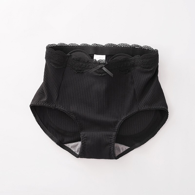 Lace Ruffle Mid Waist Hip Enhancer Panties Stripe Hip Ass Pad Butt Lifter Body Shapewear Shaping Padded Underwear Push up Briefs: Black / S