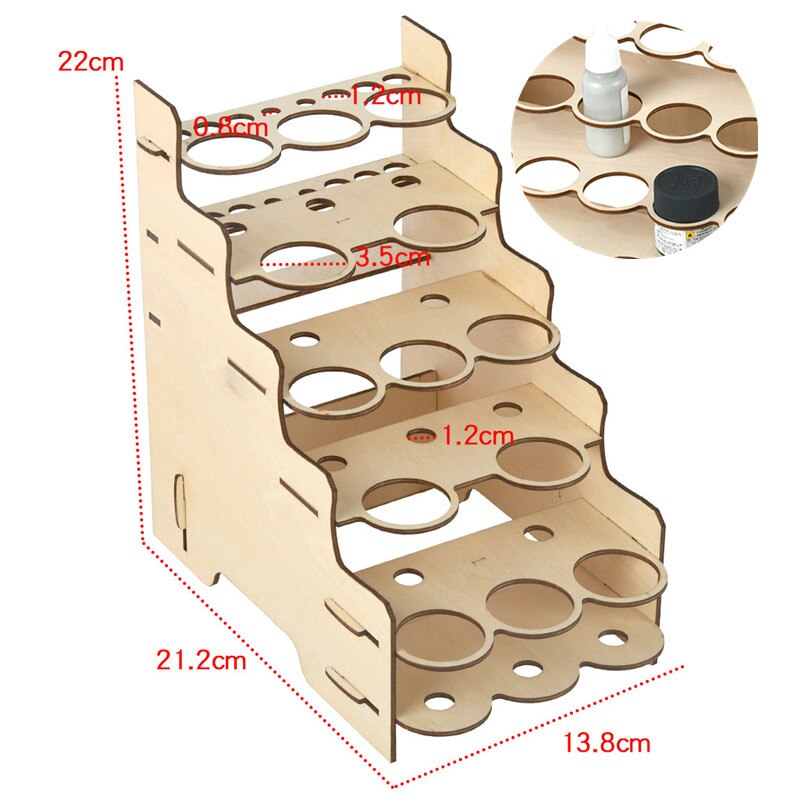 Scatola di immagazzinaggio dell&#39;organizzatore della pittura dei pigmenti di legno dell&#39;assemblea di Diy per il Modeler del supporto del supporto delle bottiglie di vernice: GW 145