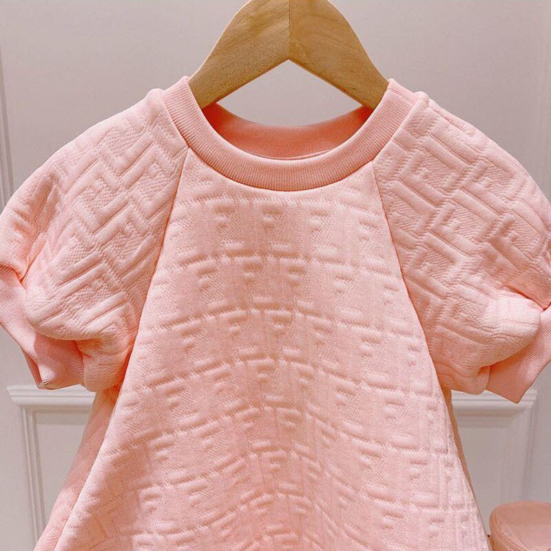 Girls Dress Kids Cotton Dresses for Girls Winter Outfits Casual Dress Pink Color Toddler Girl Dress with Lace Flower