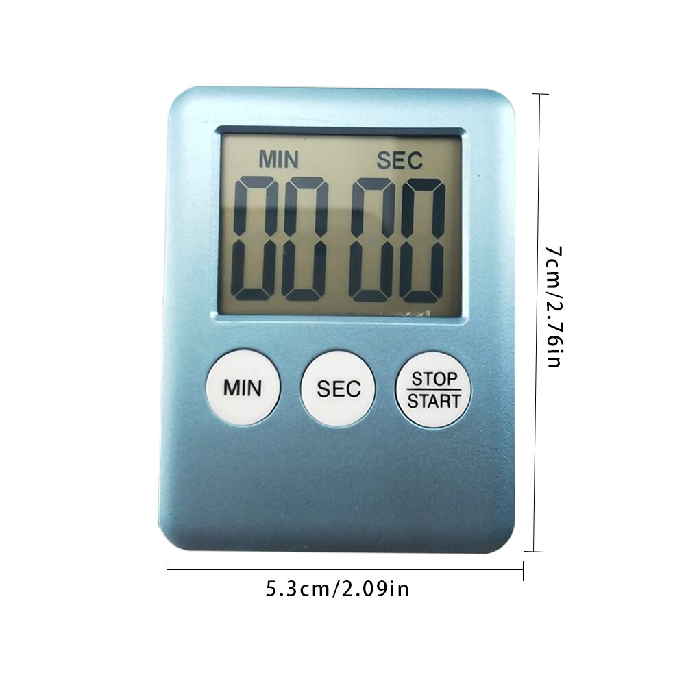 LCD Display Digital Kitchen Timer Cooking Baking Counter Set Loud Countdown Alarm Stopwatch Portable Kitchen Timer Tool: Blue
