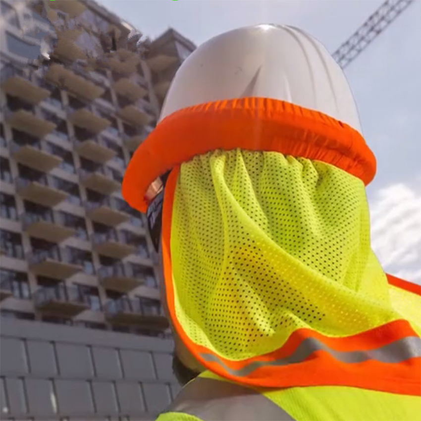 Hard Hat Neck Sun Shield for protection, Full Brim Mesh Neck Sun Shade Protector Fits Safety Helmets for Construction
