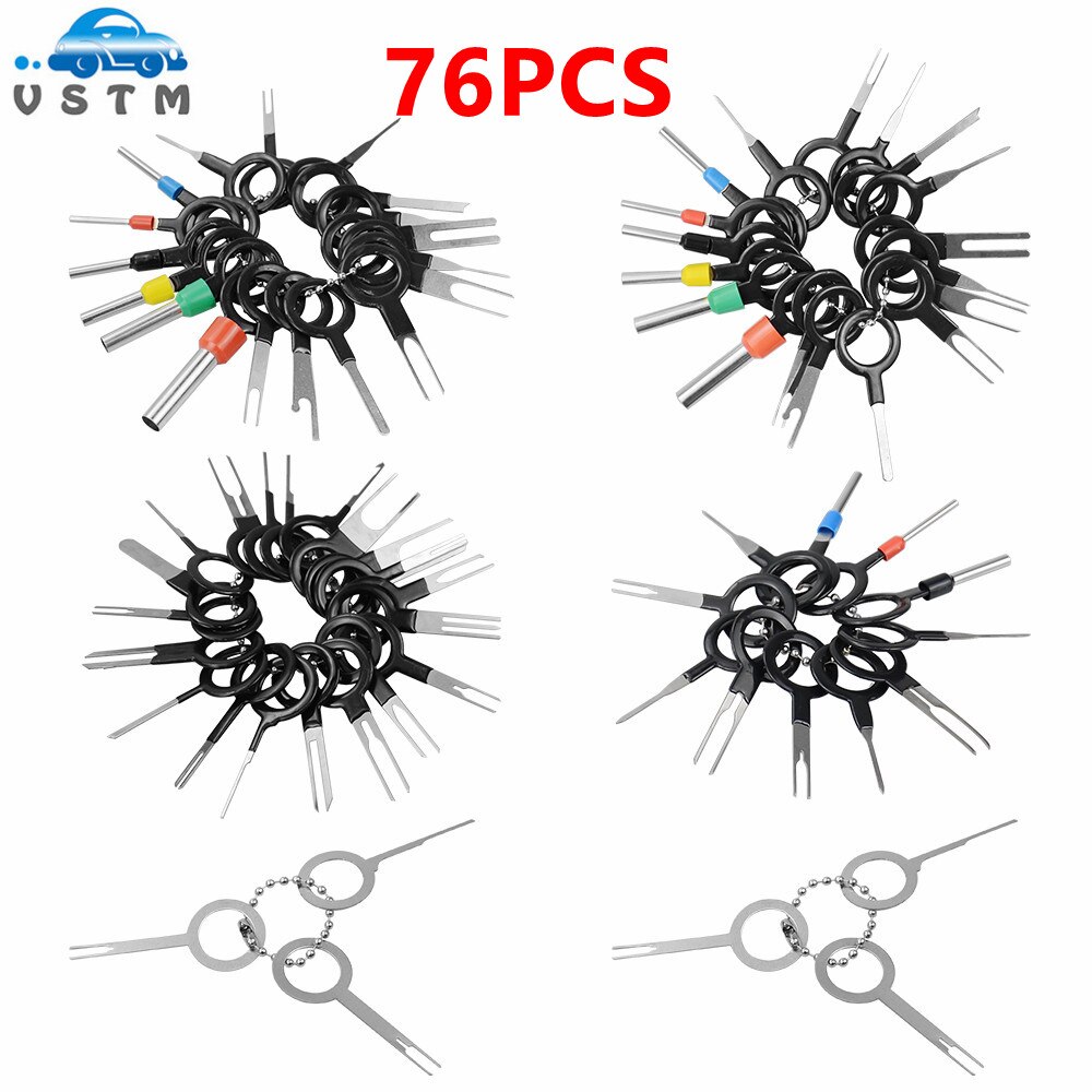 76/59/38/11/8pcs Car Terminal Removal Tool Motorist Kit Car Accessories Auto Repair Tool Stylus Wire Crimp Pin Extractor Puller