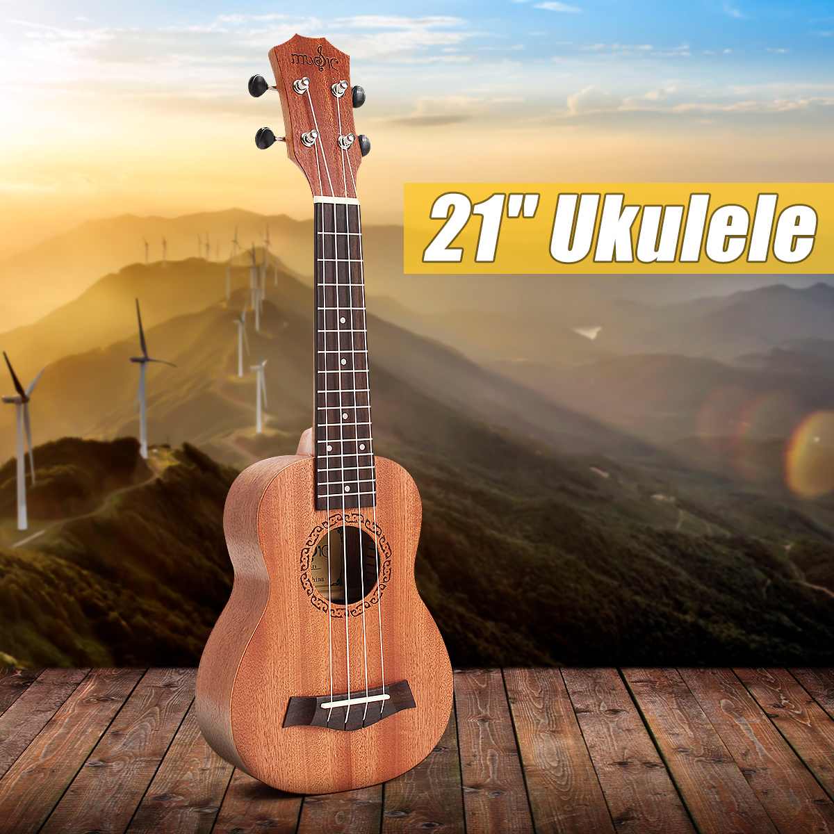 21 Inch Bruin Palissander Sopraan Beginner Ukulele 4 Snaren Akoestische Ukulele 15 Frets Gitaar Toets Open Akkoord