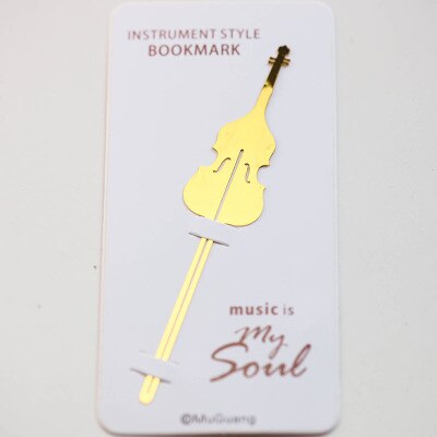 Marcapáginas con estilo de instrumento, de nota musical, papelería chapada en oro, suministros para oficina y escuela, marcador de libros: 3