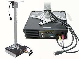 NBT718-2 Retractable Projector Hanger Ceiling Projector Rack Full Motion Projector Mount 603~853mm Black White