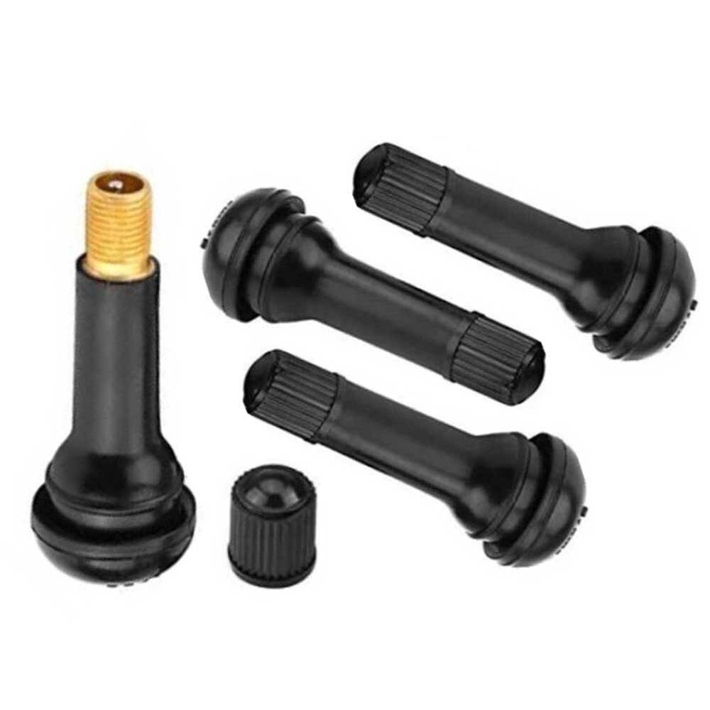 4/5 stk sort gummi  tr414 bil hjul dæk tubeless dæk dæk ventil stammer støvhætte hjul dæk dele bil auto tilbehør
