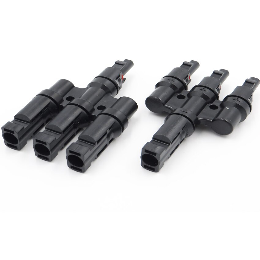1Pair 6 5 4 3 2 T Solar Connector Branch parallel connection 30A 1000V Electrical Photovoltaic Panel Cable Wire Connect: MC4-3T