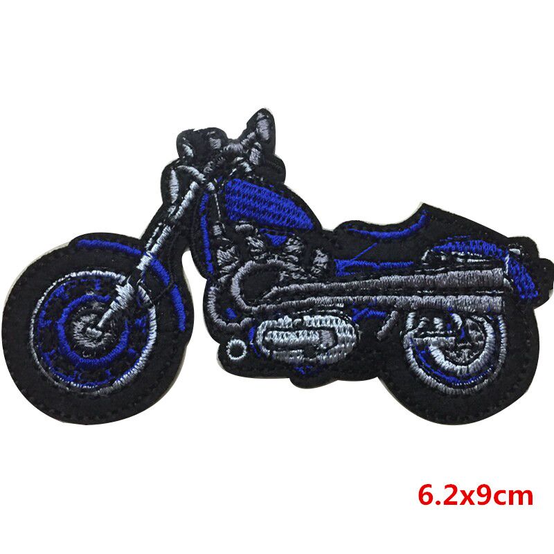 Naszywki motocyklowe kolorowe haftowane naszywki do prasowania na ubrania punkowe, męskie, do szycia kurtki motocyklowej diy: Metal armatni
