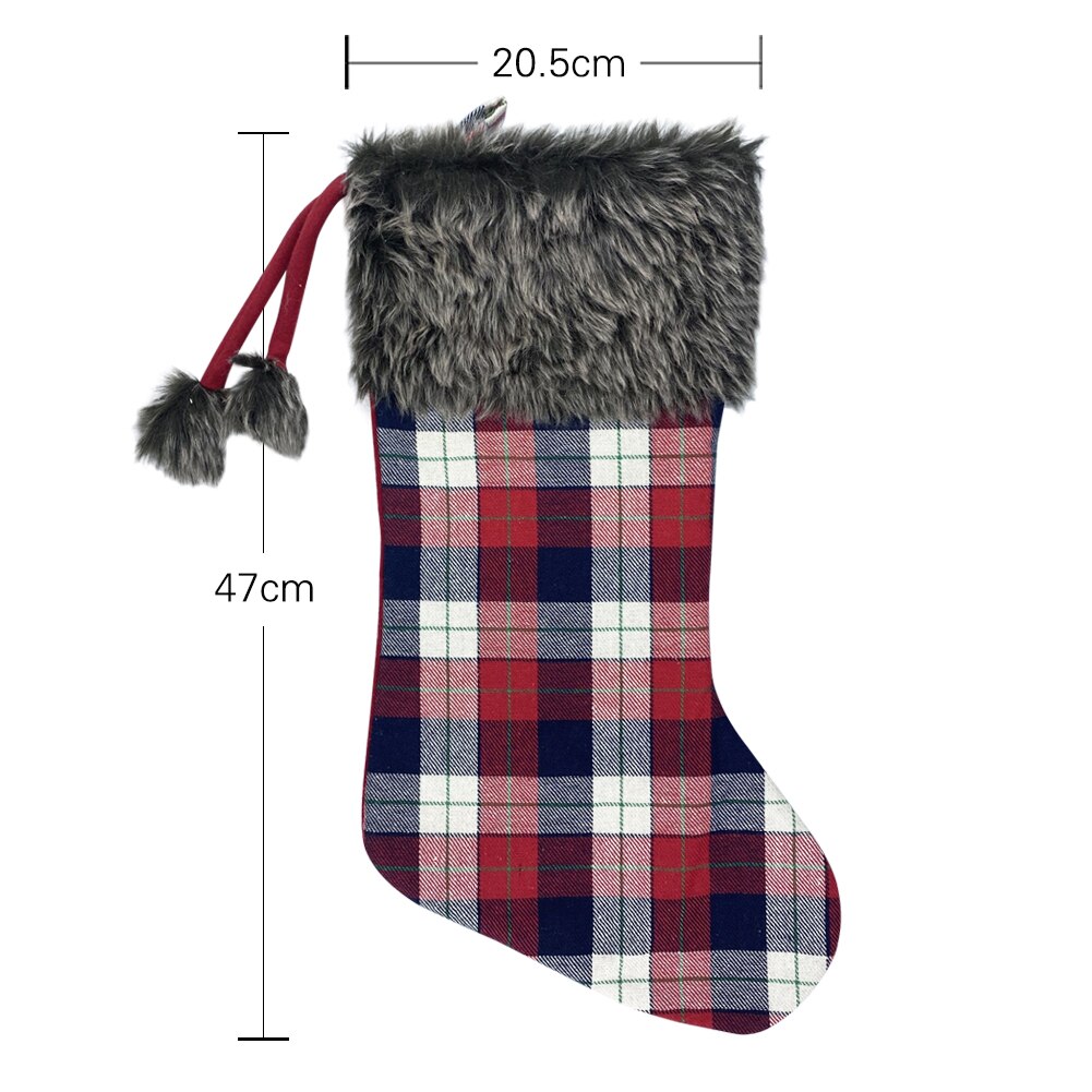Kerst Kousen Voor Jaar Festival Plaid Bags Xmas Boom Sokken Kerstsok Snoep Zak Cadeau Voor Kids
