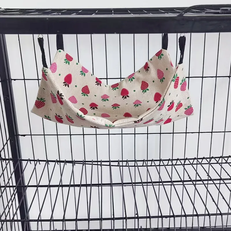 Warme Plüsch Hamster Hängematte Kleintier Doppels chicht verdicken Schlafsack Nest Haustiere Ratte Eichhörnchen hängen KäFeige Haus: L / Dunkler Braun