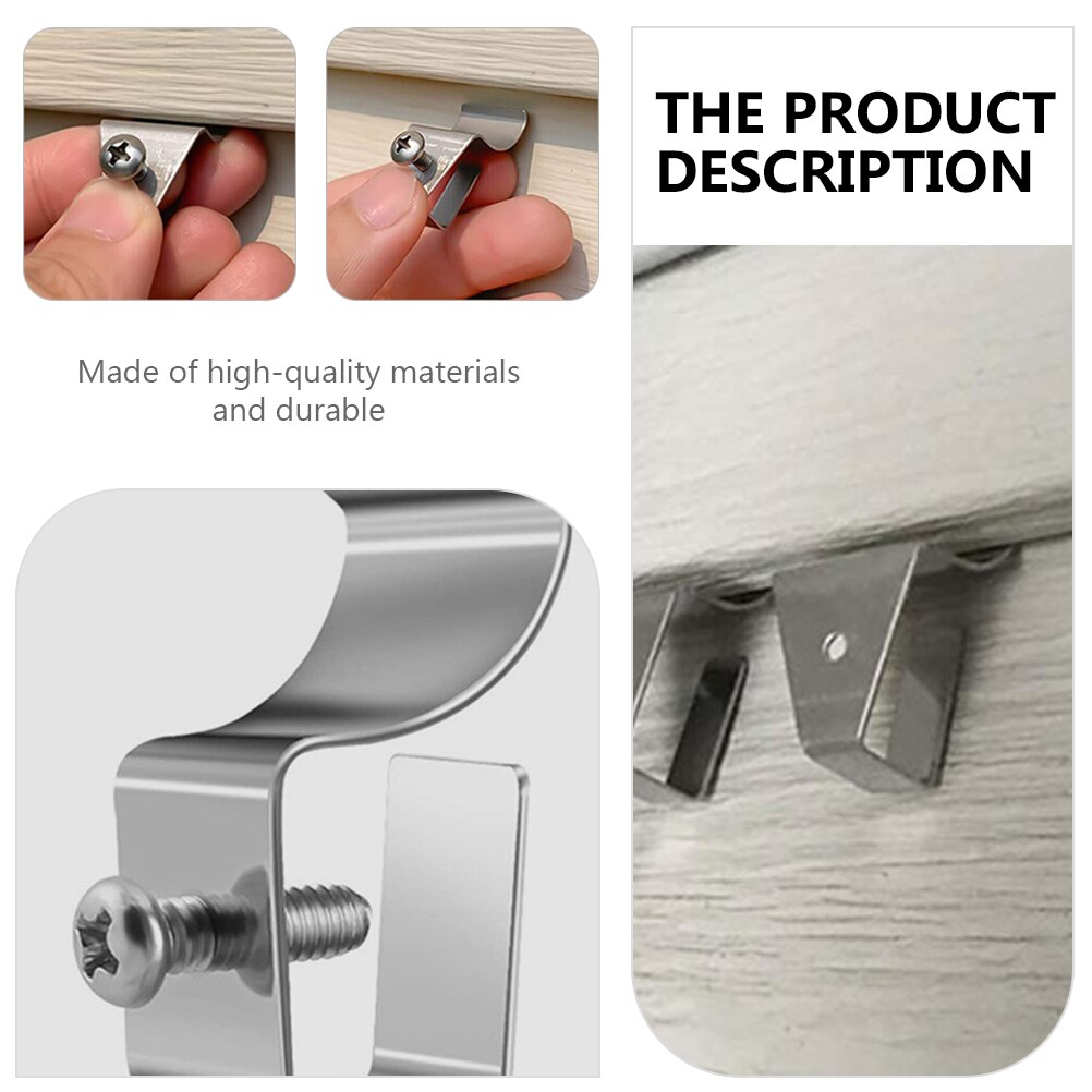 6pcs Vinyl Siding Screws Hooks Steel Outdoor Siding Screw Hanger No-Hole Needed Siding Clips