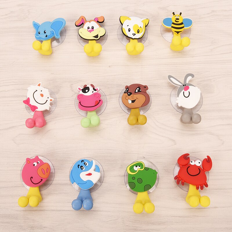 24 colors Wall Suction Holder Tool Animal Cute Cartoon Suction Cup Toothbrush Holder Bathroom Accessories Set