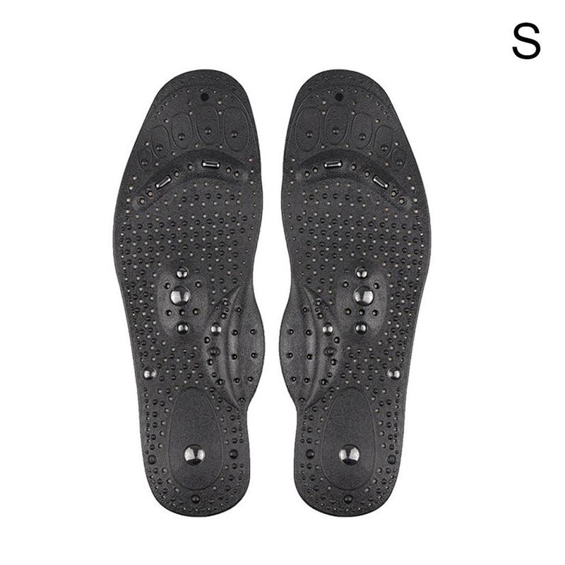 Paire De Semelles De Massage Magnétiques Noires - En PVC, Longueurs 25 Et 29 Cm - Pour Stimulation Des Points De Pied Et Circulation