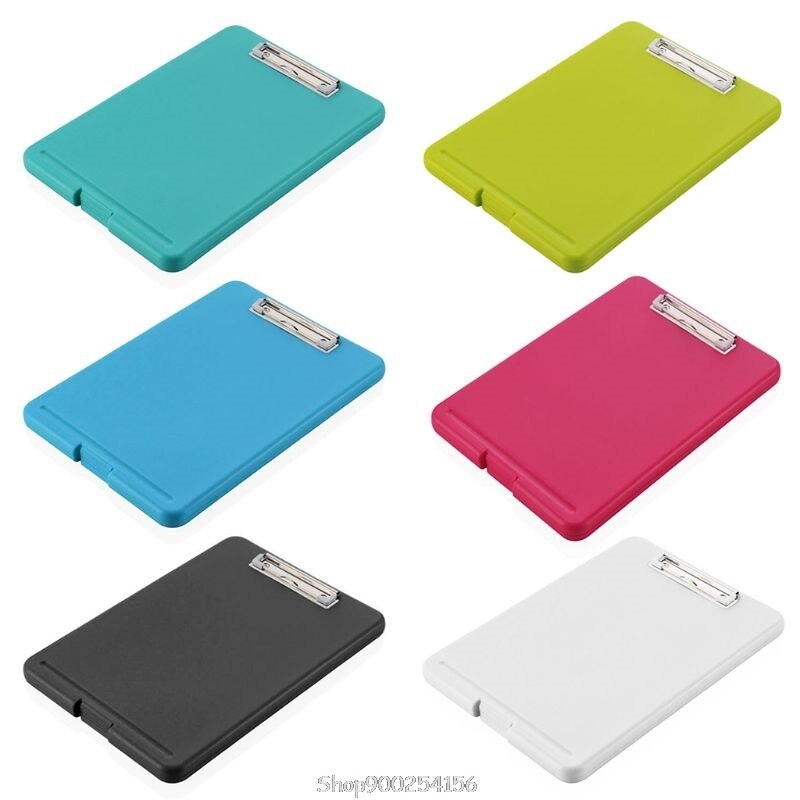 A4 Plastic Storage Clipboard File Box Case Document File Folders Clipboard Writing Pad Stationery Office Supply N12 20