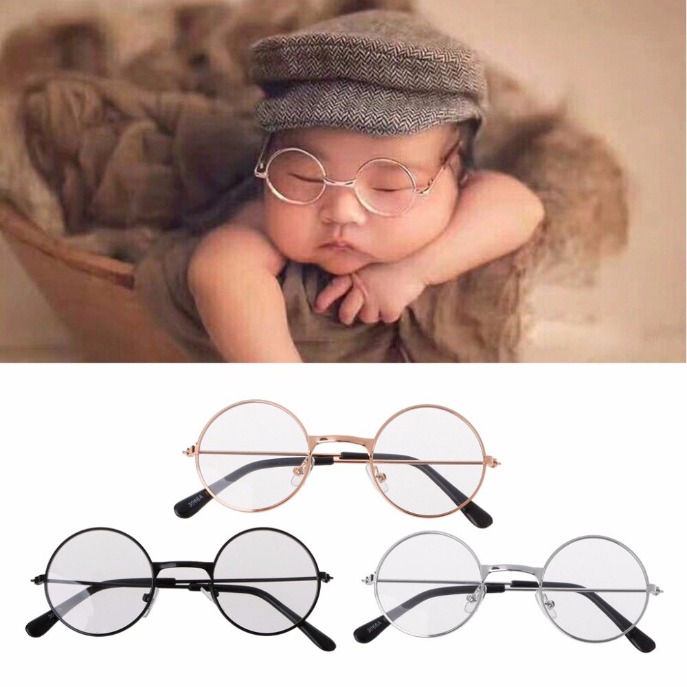Top Lovely Newborn Baby Girl Boy Flat Glasses Photography Props Gentleman Studio Shoot