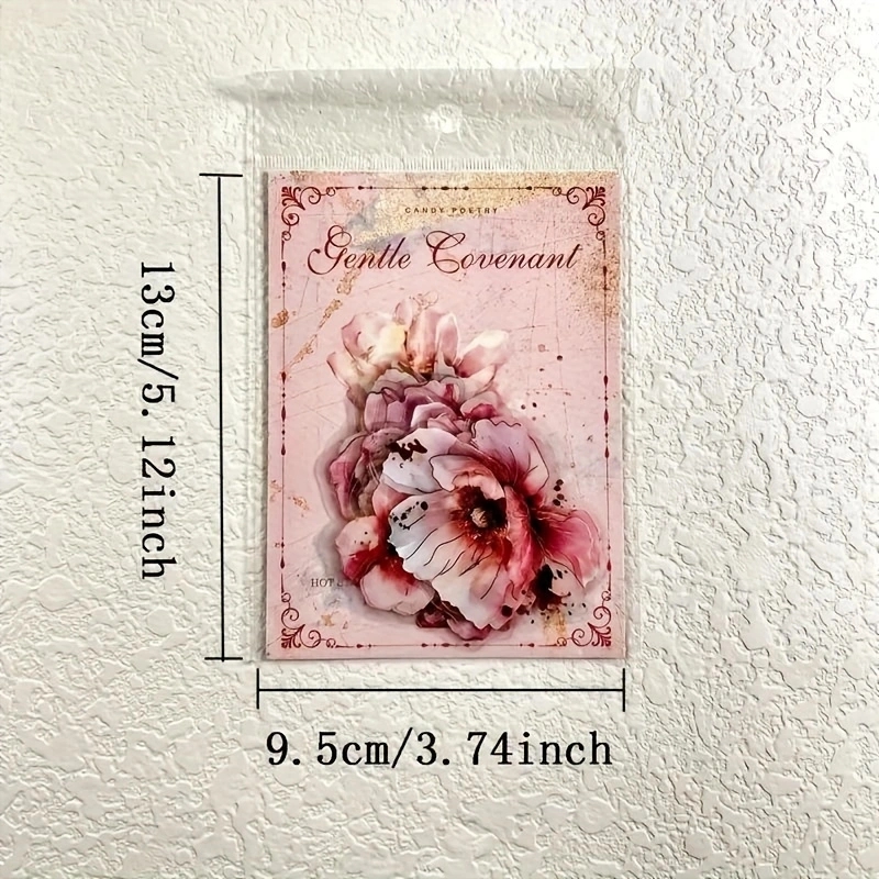 Un paquete de 20 hojas de flores Vintage, materiales de letras de flores preciosas, decoración artesanal, Base de Collage, pegatinas para álbum de recortes de mascotas