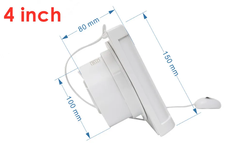 Extractor de aire silencioso para baño, 220V, 4 pulgadas, 6 pulgadas, cocina, inodoro, pared, ventana, ventiladores de ventilación con Cable de alimentación: Mezcla de color / AU