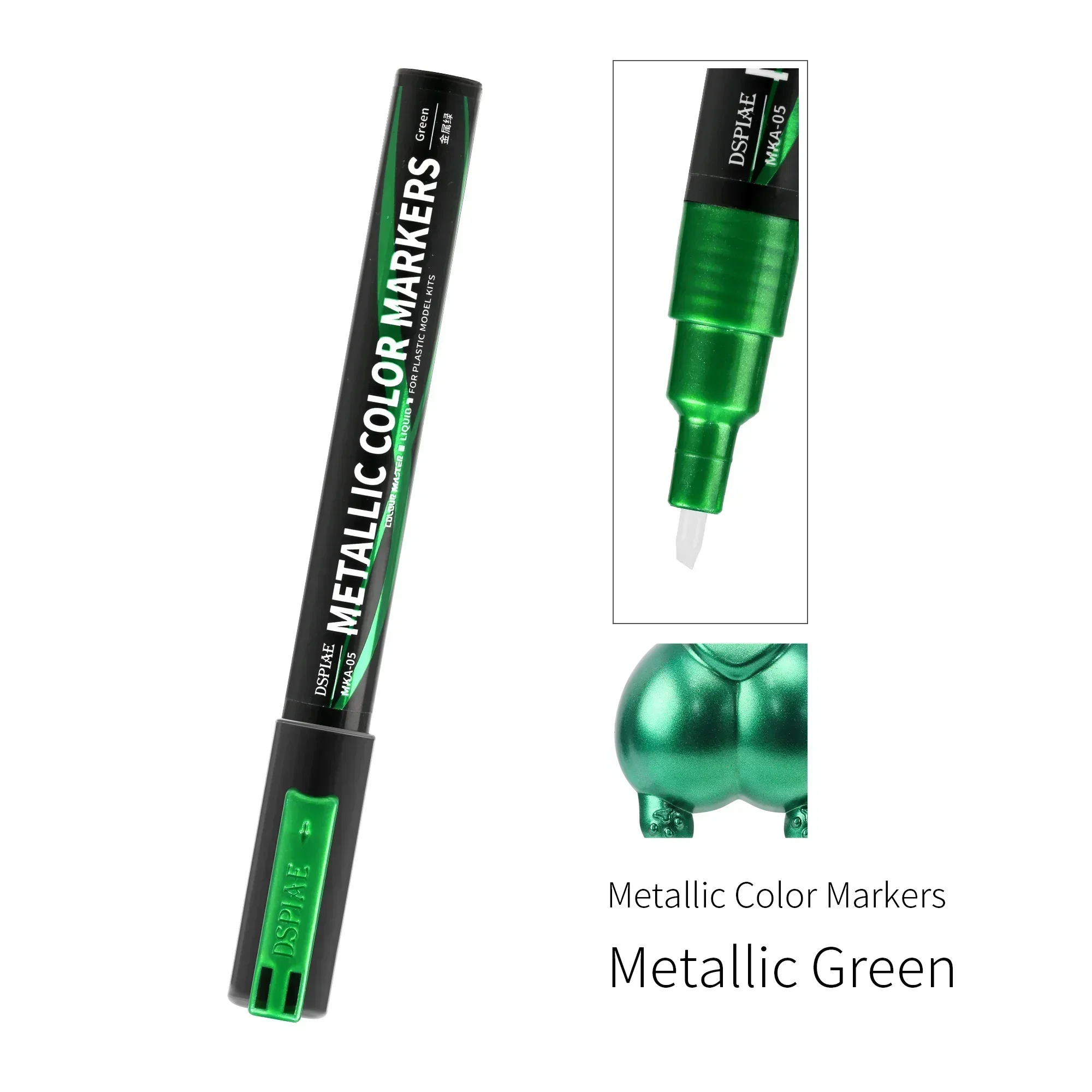 DSPIAE MKA-Stylo pinceau super métallique pour modèle Gundam Mech, 12 couleurs, tête souple à base d'eau, respectueux de l'environnement exécutif: WHITE