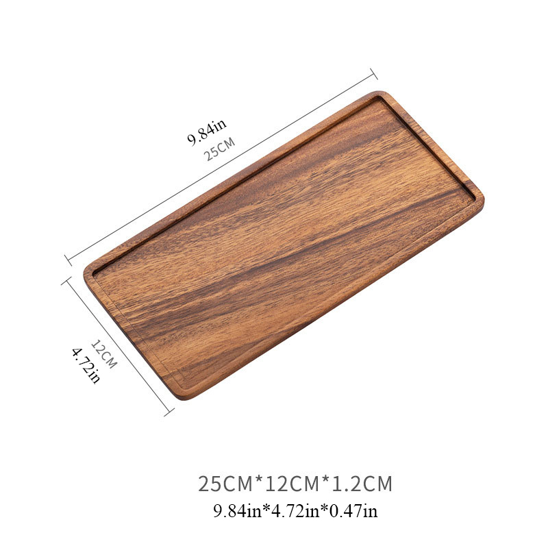 Bandeja rústica de madera de nogal para el hogar, bandeja de servicio de madera maciza, plato para servir, aperitivos, almacenamiento de alimentos para Hotel: JJ0436-Small