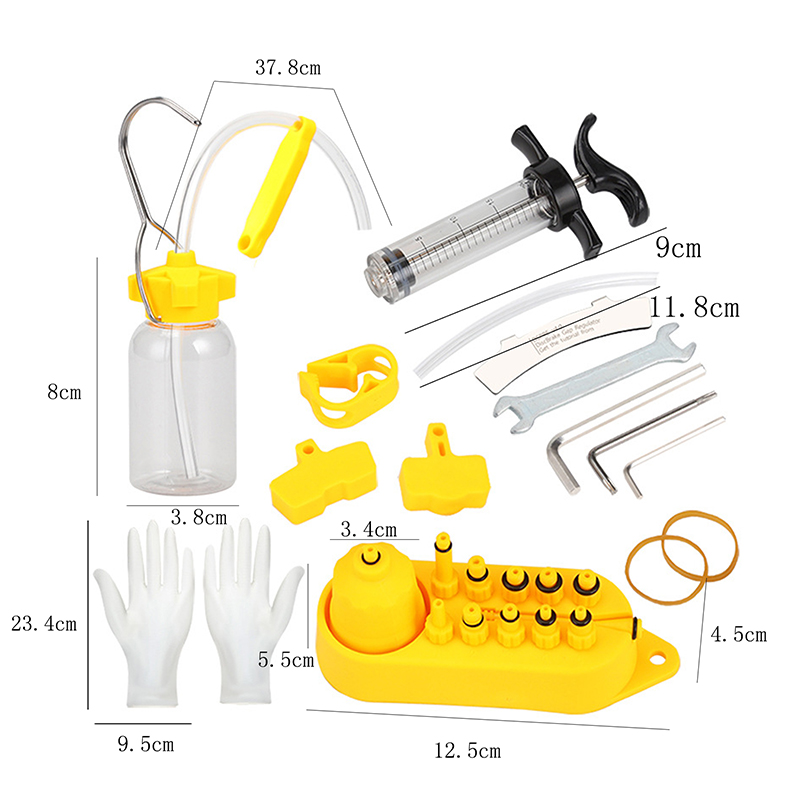 TOOPRE-Kit de purga de frenos 2 en 1 para bicicleta, inyector de aceite multifuncional, Mineral hidráulico, DOT: Default Title