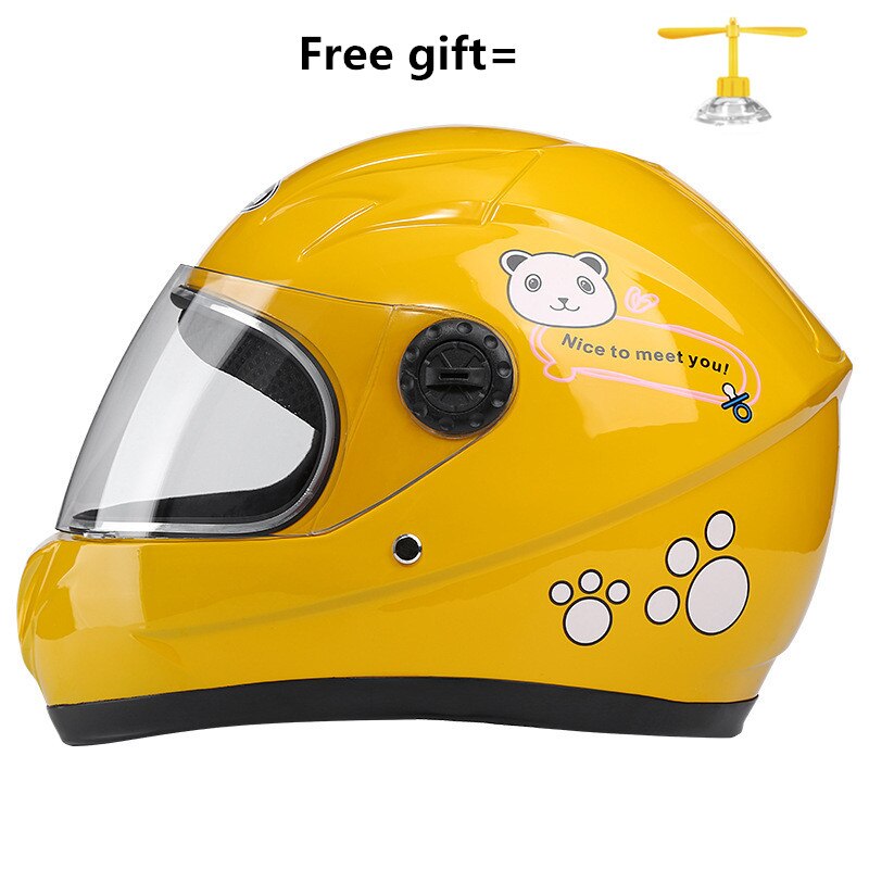 50 to 54 cm motorcykel skoter söt personlighet barn barn hjälm 6-10 år barn röd gul blå safty moto cykelhjälmar: Gul