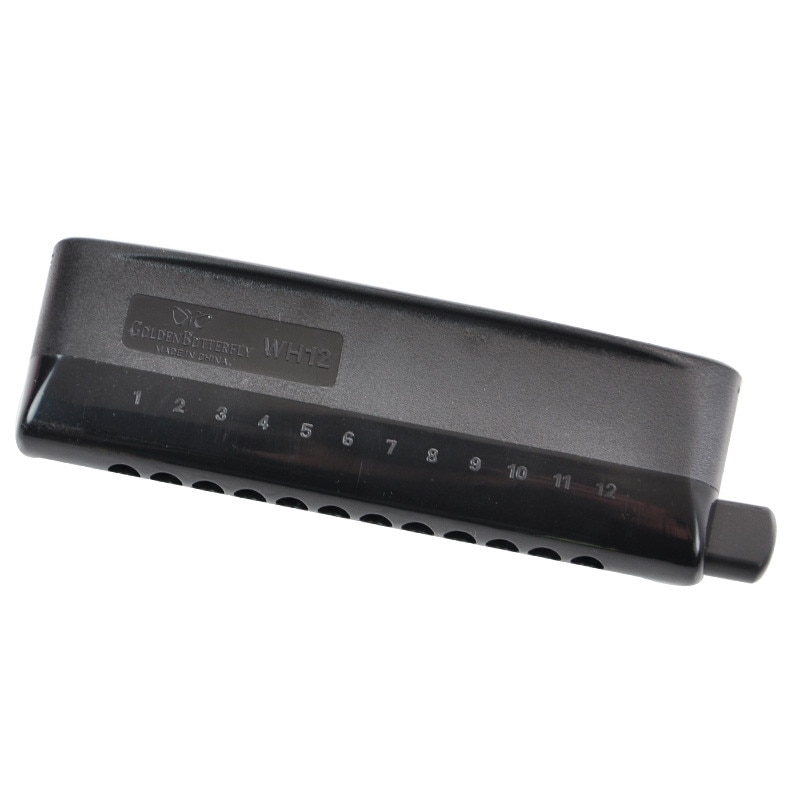 Golden Butterfly 12 Hole Chromatic Harmonica WH12 Harp musical instrument mouth organ semi-matte ABS cover