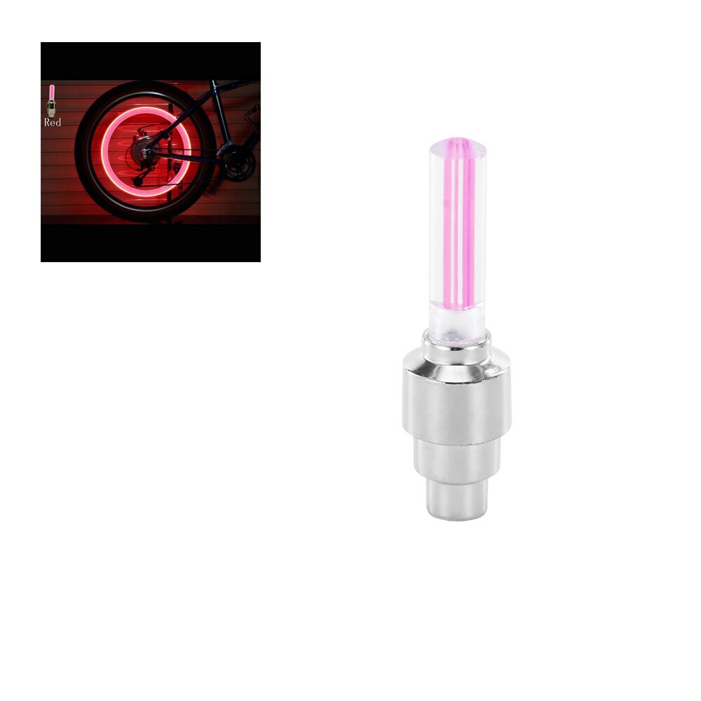 Fiets Led Light Tire Valve Cap Fiets Flash Light Mountain Racefiets Fietsen Tyre Wheel Led Neon Lamp Cover wiel: single Red