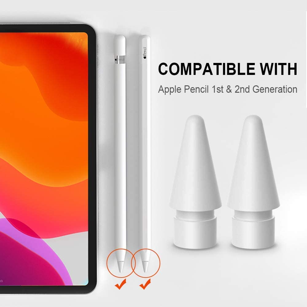 Pencil Tips for Apple Pencil 1 2, Double-Layered Paperfeel Damping Noise Reducing Apple Pencil Nib Replacement 애플펜슬 펜촉