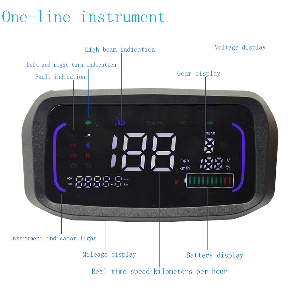 Line Speed Sensor LCD speedometer 48V 60V 72V KMH/MPH one-line speed... – Grandado