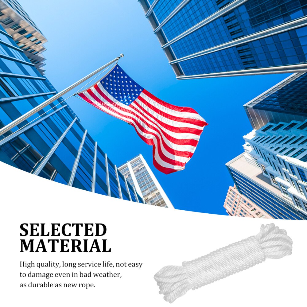 Yardwe 6Mm Diameter Vlaggenmast Lifting Touw Vlag Halyard Nylon Touw Vervanging Touw Wikkelen Opknoping Tool Voor Thuis Outdoor Suppli