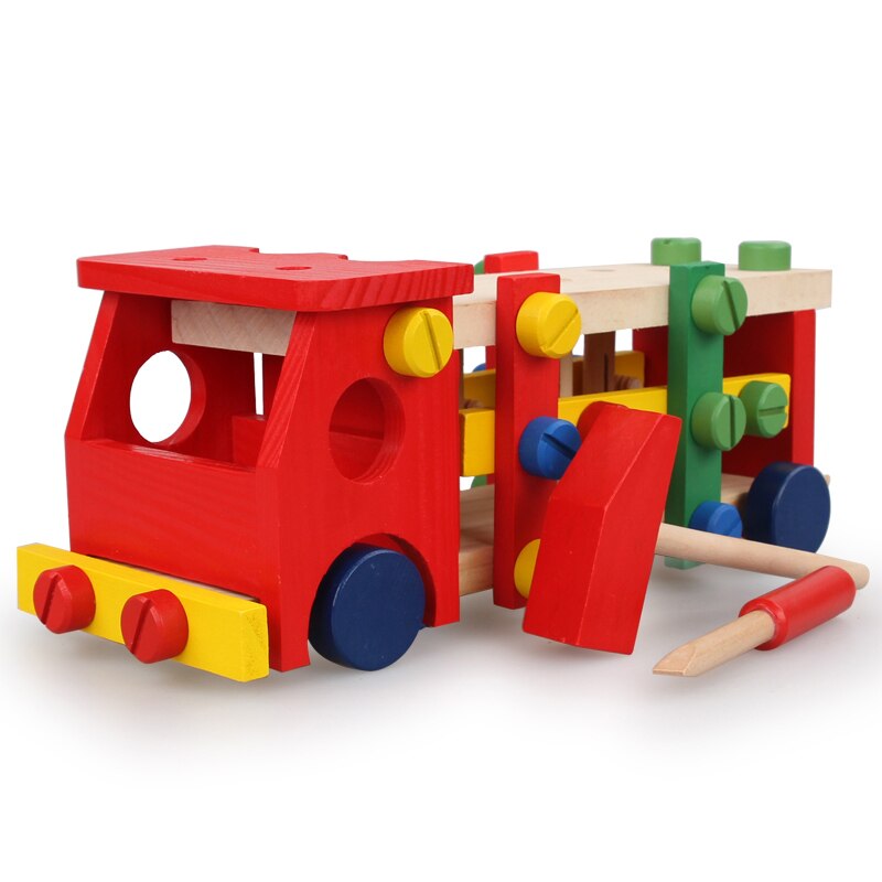 Børns legetøj baby uddannelse trælegetøj demontering skrue møtrik bil banebold udvikling baby legetøj 2-4 år gammel