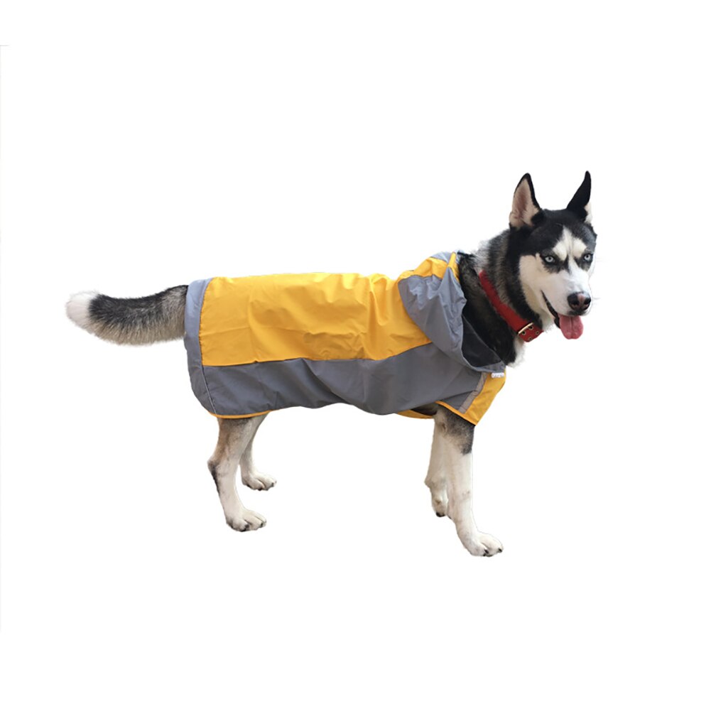 Impermeable para perro mascota perros de compañía, impermeable, impermeable, reflectante, con capucha, Poncho, chaqueta de lluvia, abrigo para exteriores, ropa para perros abrigo: Amarillo / 10