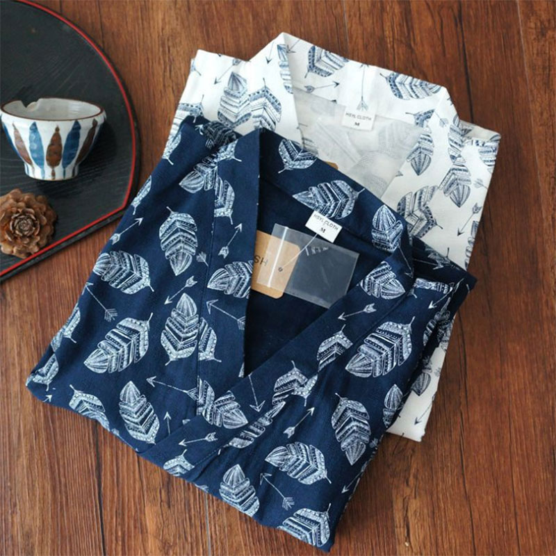 Mannen Gewaad Pyjama Lange Mouw Nachtkleding Badjas Pyjama Homewear Nachtkleding Katoen Comfortabele Sleeprobe Pimajas