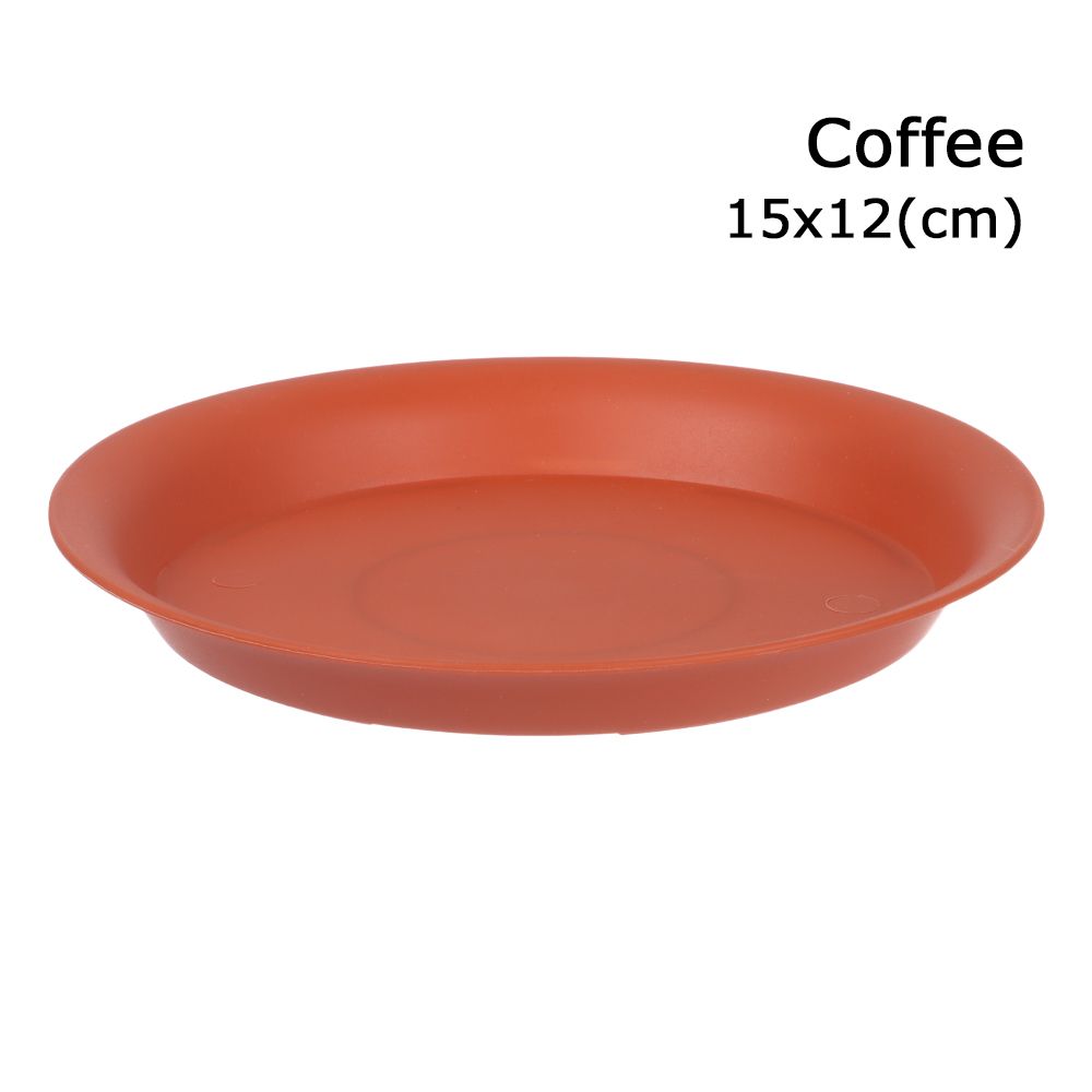 Soucoupes pour plantes, plateaux d'égouttage en plastique, soucoupes pour Pot de fleur d'intérieur et d'extérieur rond de 7cm/98cm/117cm/135cm/15cm, 3 pièces: coffee-15x12cm