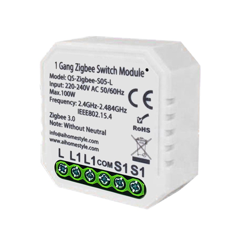 Tuya Zigbee Smart Switch Module Geen/Met Neutrale 220V-240V 2 Way Draadloze Lichtschakelaar Relais compatibel Alexa Google Thuis Diy