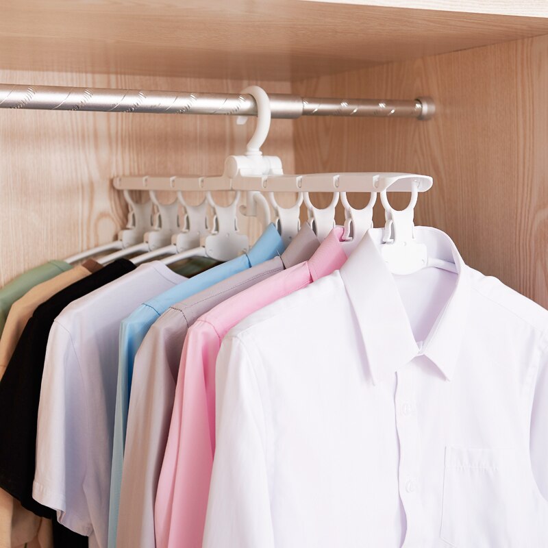 8-hole Clothes hanger organizer Space Saving Hanger multi-function folding magic hanger drying Racks Scarf clothes Storage