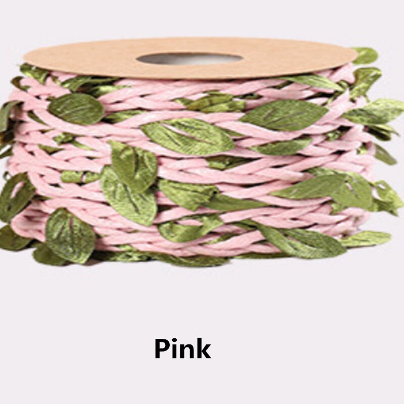 5 meter naturlig miljøbeskyttelse macrame grønt blad hamp reb håndlavet diy emballage produktion vævet voks reb: Lyserød