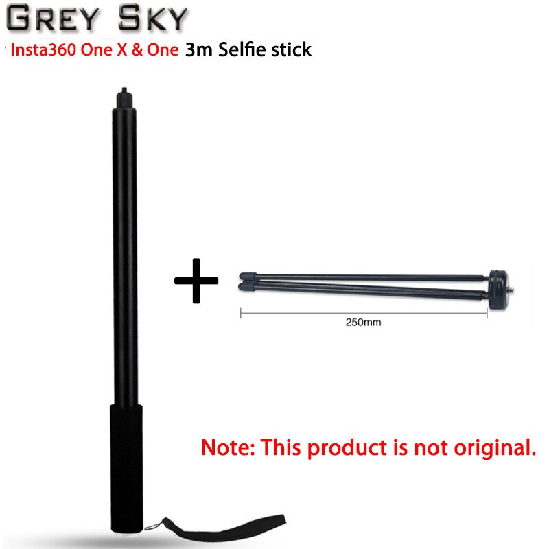 Insta360 one X2 Extension Rod 3m Selfie Stick Aluminum Alloy for Insta360 One RS Monopod Selfie Pole Panorama Camera Accessories: Package 1
