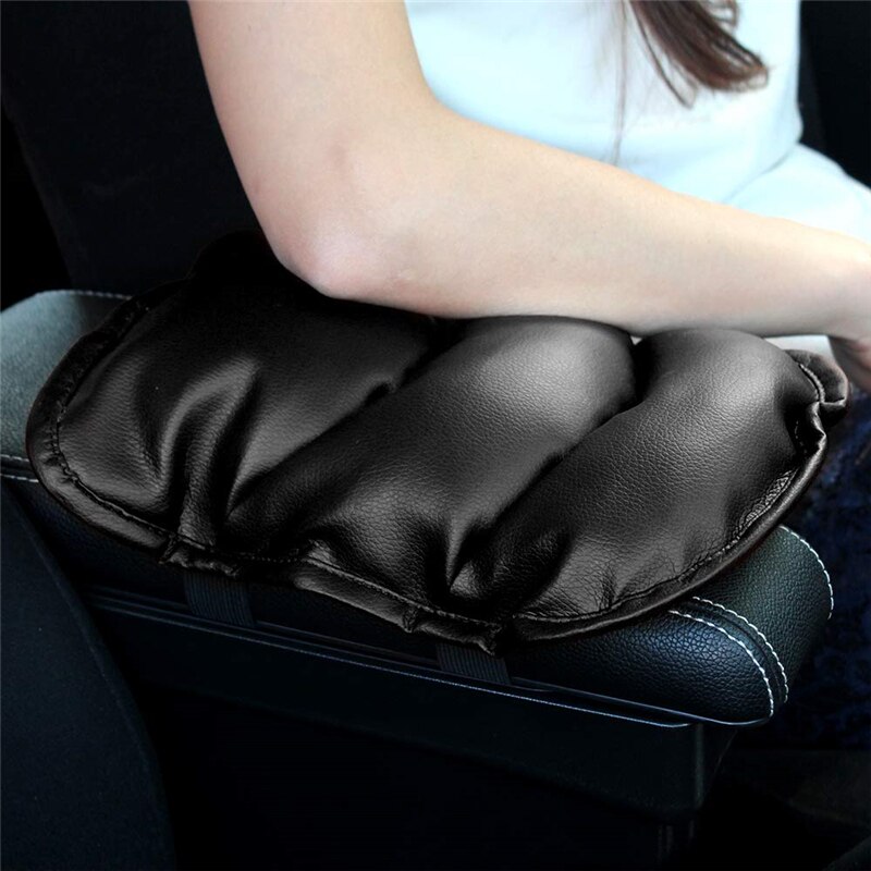 Universele Auto Armsteun Kussen Pad Console PU Lederen Auto Seat Cover Auto Center Arm Rest Console Doos Beschermende Mat Zwart