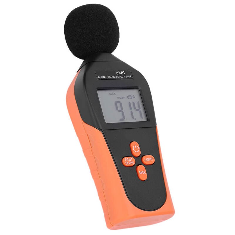 824C Portable Digital Sound Level Meter Noise Decibel Monitor Tester Measurement 30 to 130dBA