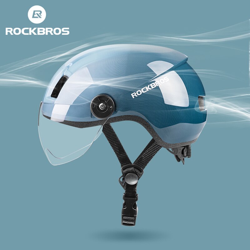 Rockbros Elektrische Fiets Helm Mannen Vrouwen Mtb Racefiets Helm Met Bril Motercycle Veiligheid Helm Bescherming Fietshelm