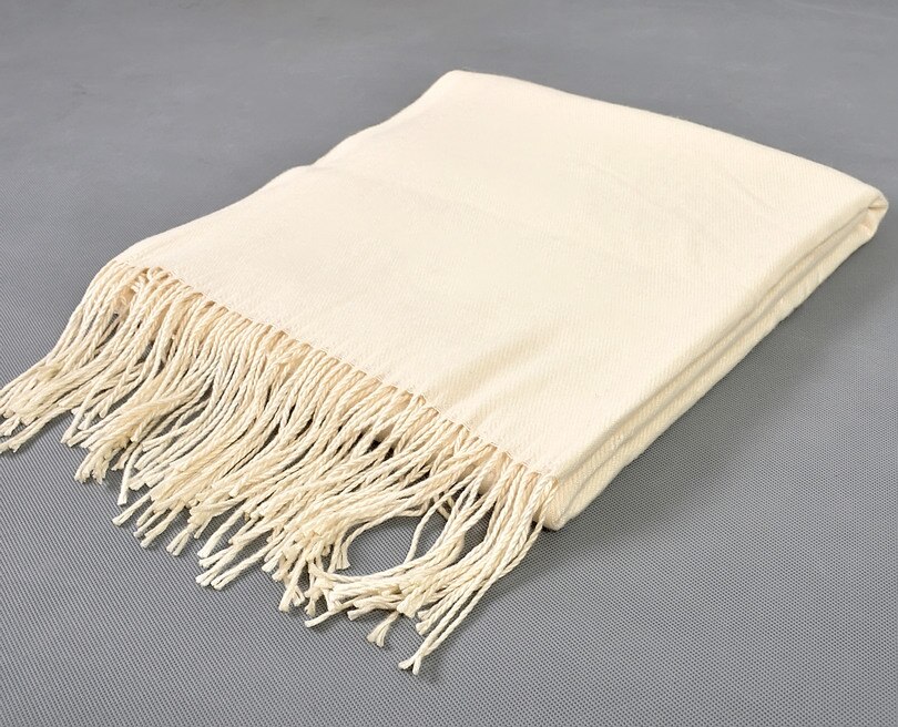 [Bysifa] Winter Vlakte Kasjmier Sjaals Herfst Thicken Warm Tassel Lange Sjaals Wraps Groen Zwart Kameel grijs Rood: WHITE