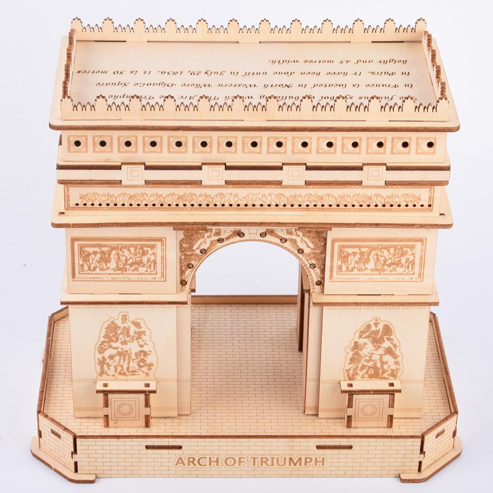 Beroemde Nationale Attracties Hoge Precisie Lasersnijden Puzzel 3D Houten Puzzel Modelbouw Kits-Nederlandse Windmolen: Triumphal Arch