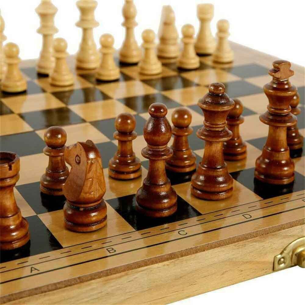 Jeu d'échecs en bois pliable, damier, jeu interactif Parent-enfant, maison, loisirs et divertissement en plein air