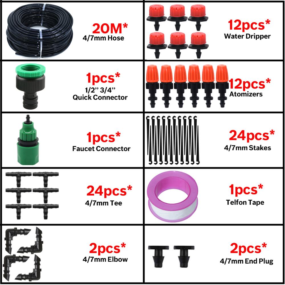 KESLA 5M-35M Micro Irrigazione a goccia Kit di Irrigazione Automatico Giardino Prato Serra Sistema di Irrigazione e Atomizzatore Gocciolatore Regolabile: Borgogna