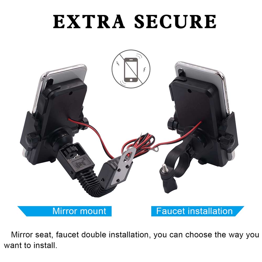 Motorfiets Telefoon Houder Draadloze Oplader QI Snelle Voor Samsung iPhone Mobiele Telefoon Houder Motorbike Moto Mobiele Smart Phone Stand