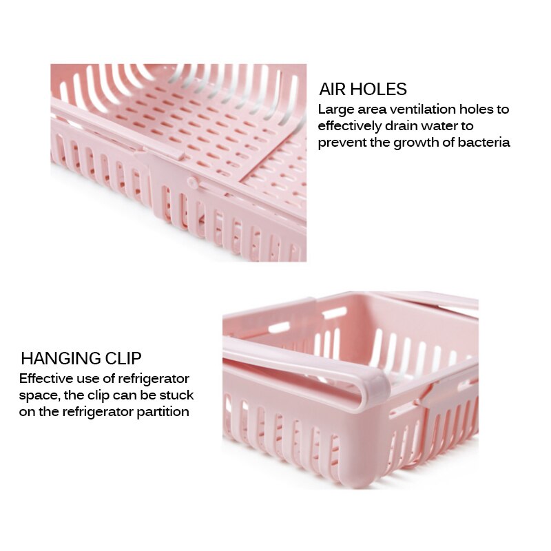 Mini ABS DIY Slide Kitchen Fridge Freezer Space Saver Organization Storage Rack Bathroom Shelf Rack Organizer Holder