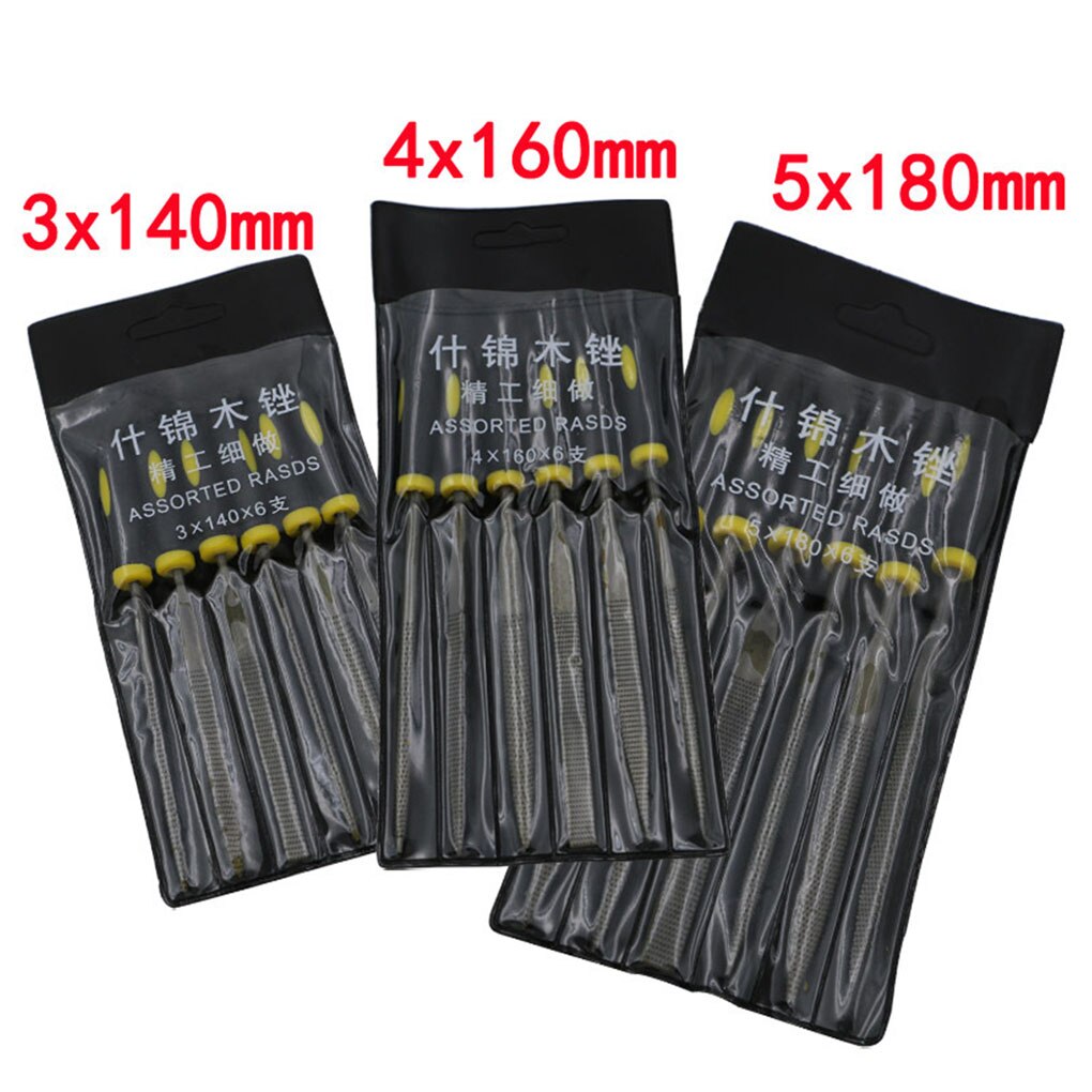 3x140mm/4x160mm/5x180mm Rasp Needle Files Set Wood Carving Tools for Steel Rasp Needle Filing Woodworking Hand File Tool