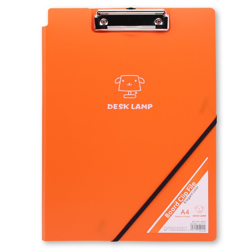 A4 File Folder Clipboard Writing Board Memo Plywood Double Clip Test Paper Storage Rack School Supplies Office Stationery: Orange